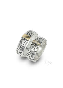 Ezüst-arany karika gyűrű pár