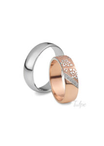 Bi-color gyémánt karikagyűrű pár